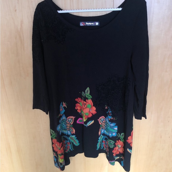 Desigual black tunic dress size L - Picture 2 of 5